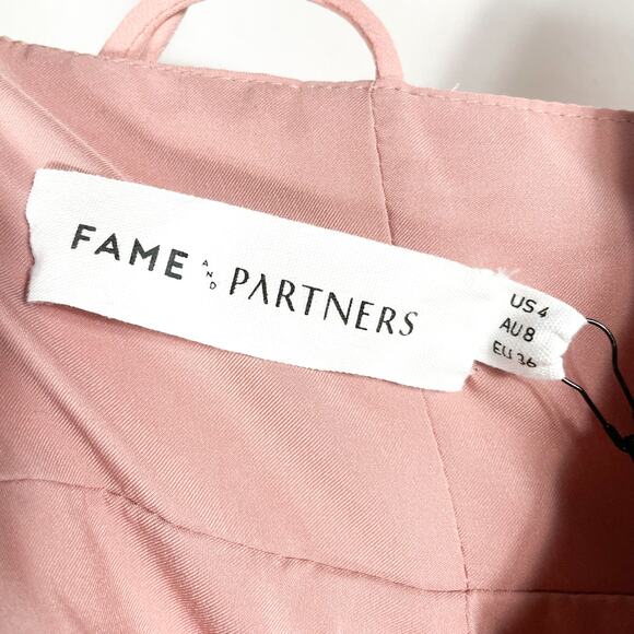 Fame & Partners Pink Gown Open Criss Cross Back Sleeveless Maxi Dress Sz 4 - Picture 4 of 8